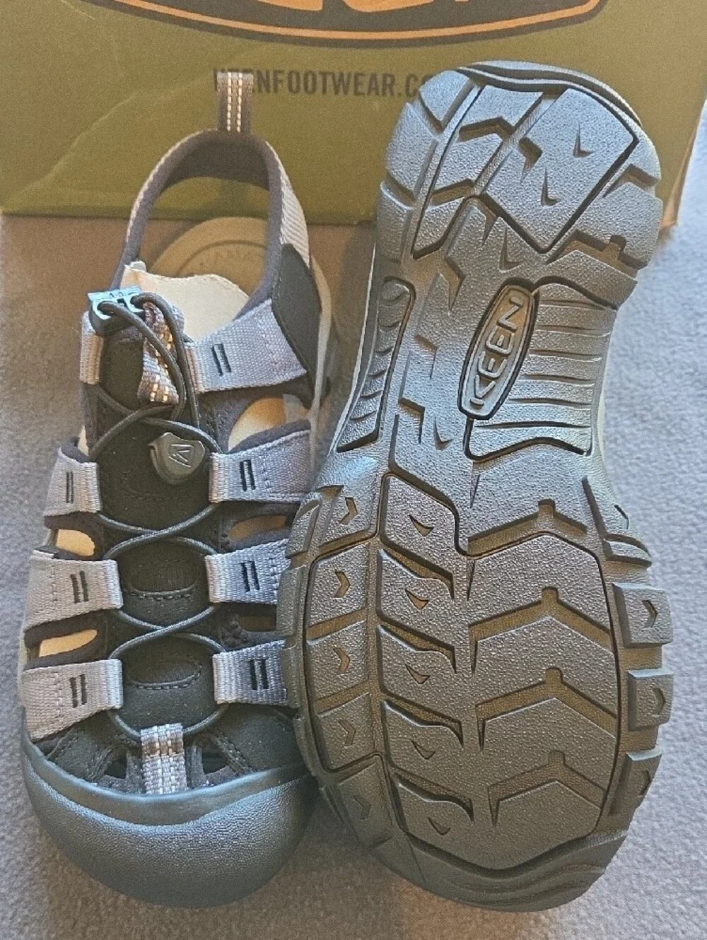 Keen Men's Gray and Black Closed-Toe Sandal Boat Shoes